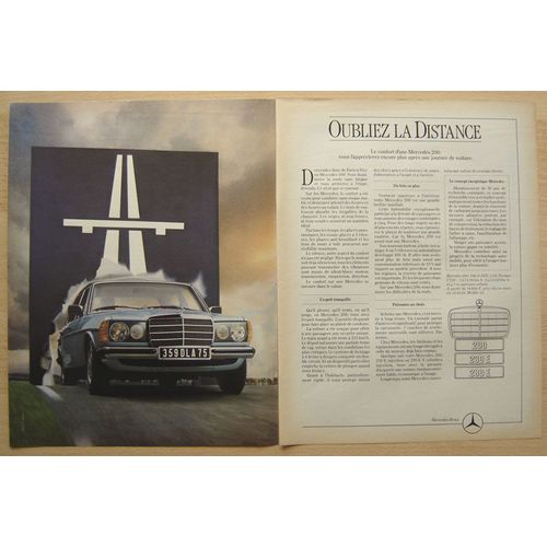Publicité Papier - Voiture Mercedes 200 De 1982