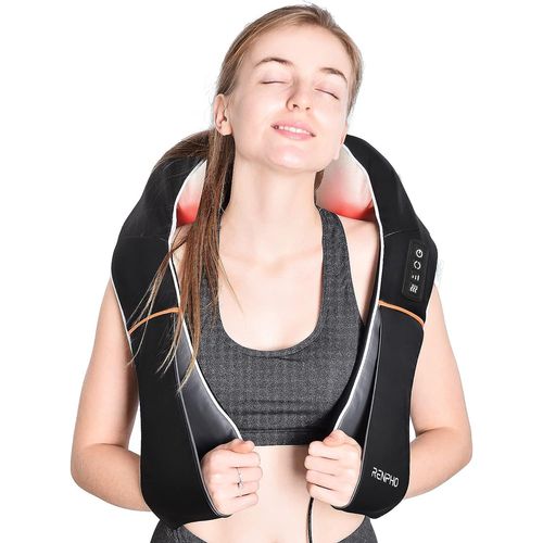 Renpho Masseur Cervical, Appareil De Massage Shiatsu, Massage Dos Et Cou Épaules Avec Chauffage, 3d-Rotation Vitesse Réglable, Cadeaux Pour Meres Papa Femme Homme