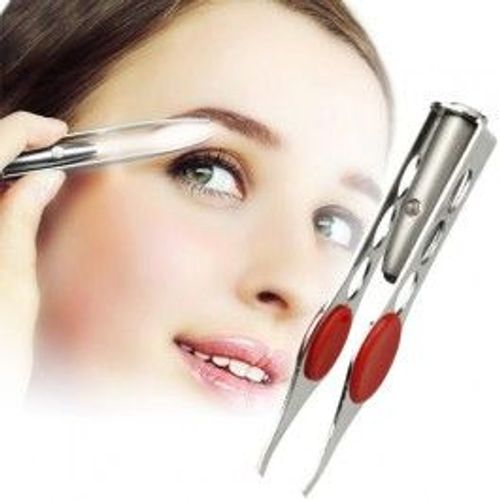 Pince Pincette A Épiler Avec Led Lampe Intégrée Tweezers Tweez Maniable 