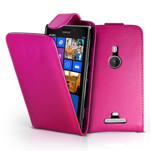 Etui Housse Coque Pochette Simili Cuir  Rose Pour  Nokia Lumia 925 + Film Écran