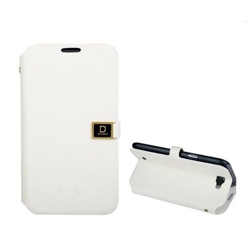 Etui Samsung S4 Style Portefeuille Avec Système Support Pliable - Porte Carte Intégré, Fermeture Aimanté, +  Film De Protection - Blanc