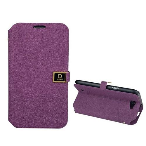 Etui Samsung S4 Style Portefeuille Avec Système Support Pliable - Porte Carte Intégré, Fermeture Aimanté,+  Film De Protection - Violet