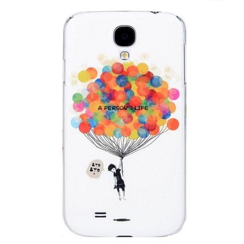 Coque Rigide Samsung S4 -  S'envoler Dans Le Ciel Avec Des Ballons Multicolores - + Film De Protection