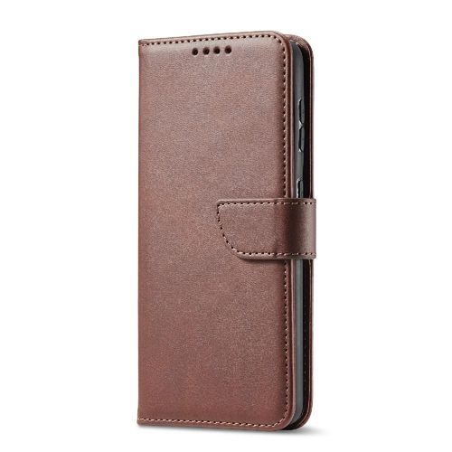 Étui Pour Samsung Galaxy Note8 Insertion De Carte Avec Porte-Cartes Kickstand Protection Complète Fibre De Carbone Magnétique Coque En Cuir Folio Flip - Le Brun