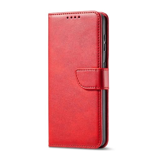 Étui Pour Samsung Galaxy Note8 Insertion De Carte Avec Porte-Cartes Kickstand Protection Complète Fibre De Carbone Magnétique Coque En Cuir Folio Flip - Rouge