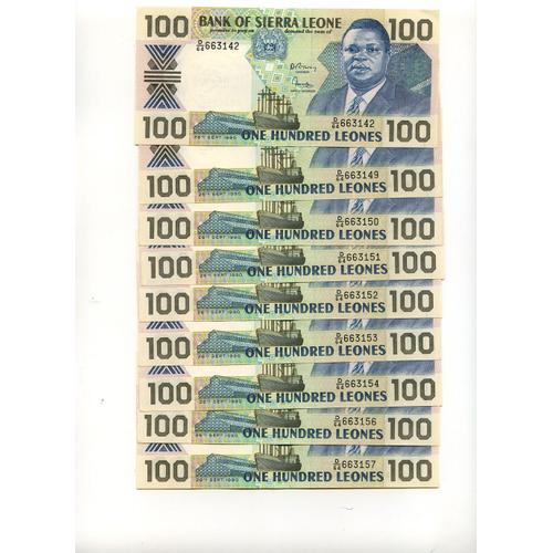 Billet Neufs 100 Leones 26th September 1990