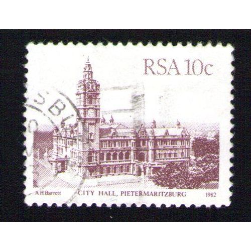 Afrique Du Sud 1982 Oblitération Ronde Used Stamp Bâtiment Building City Hall Pietermaritzburg