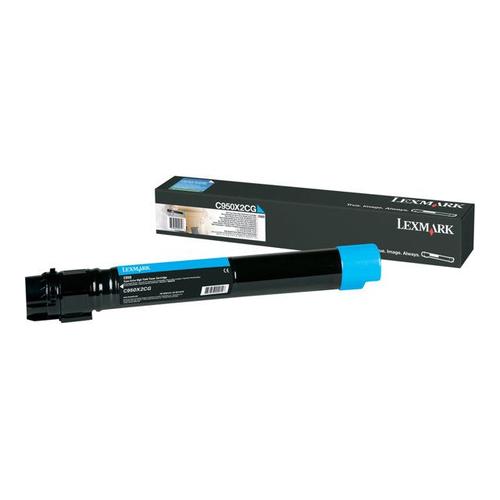 Lexmark - À rendement extrêmement élevé - cyan - originale - cartouche de toner LCCP, LRP - pour C950DE, 950dte; X950dte