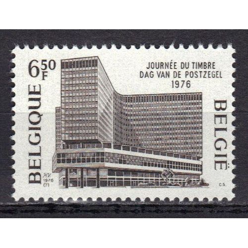 Belgique 1976 : Journée Du Timbre : Vue Du Bâtiment "Centre Monnaie" - Timbre 6 F. 50 Sépia Neuf **