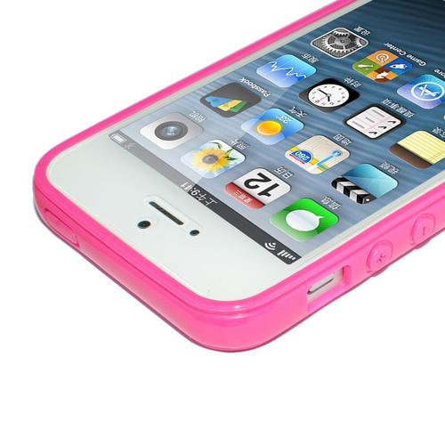 Coque Contours Colorés Pour Iphone 4/4s - Fuchsia Ptu + Pc