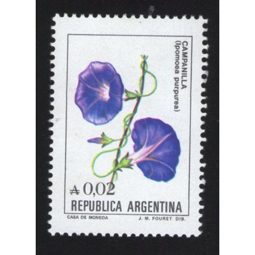 Argentine Timbre Stamp Capanilla Ipomola Purpurea 0.02