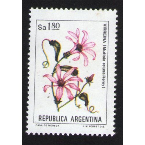 Argentine Timbre Stamp Fleur Flower Virreina Mutisia Relusa Remy