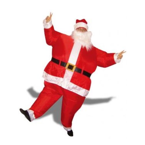 Costume Gonflable De Père-Noël Costume Avec Bonnet Rouge