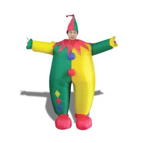 Déguisement Clown Multicolore Gonflable Costume Avec Chapeau