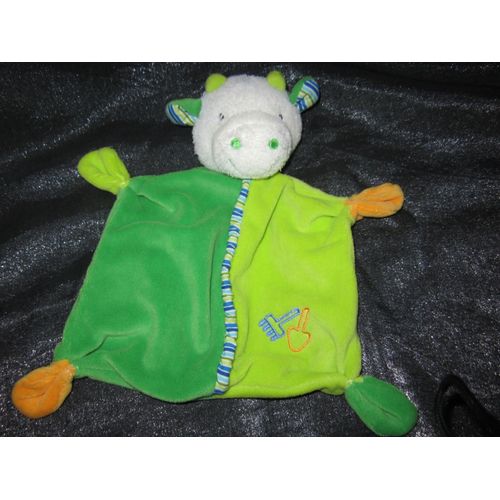 Doudou Plat Vache Vert Anis/Vert Baby Sun