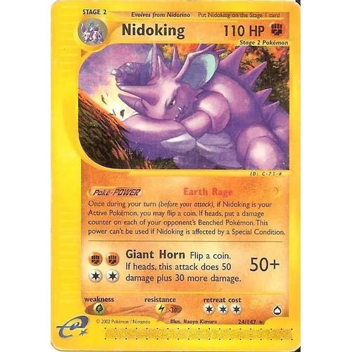 Nidoking 110 Hp Aquapolis 24 / 147 (Rare * ) - Edition U.S.A.