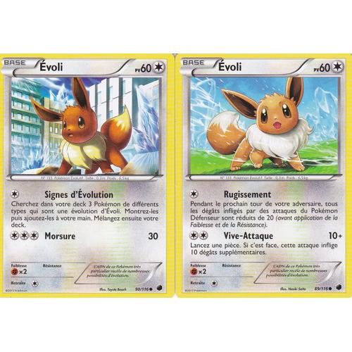 2 Cartes Pokemon - Evoli 89/116 + Evoli 90/116 - Glaciation Plasma -