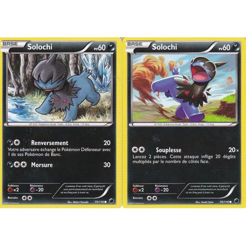 2 Cartes Pokemon - Solochi 76/116 + Solochi 75/116 - Glaciation Plasma -