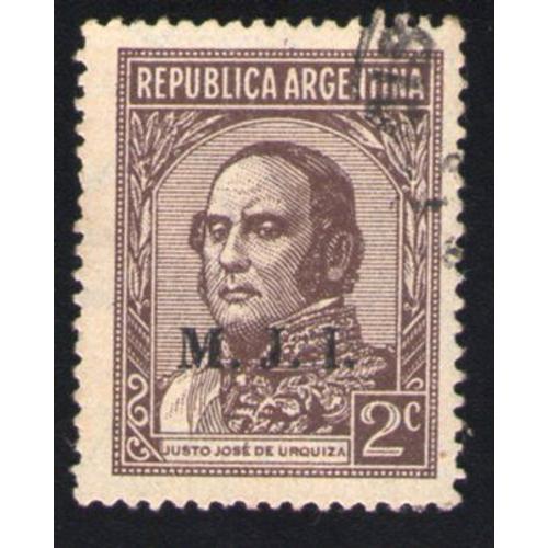 Argentine Oblitération Ronde Used Stamp Homme Politique Justo José De Urquiza 2c