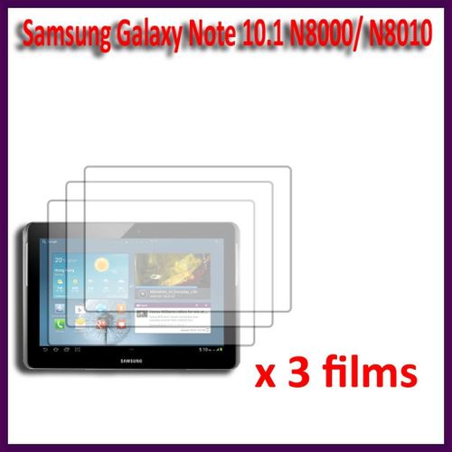 Films Écran Samsung Galaxy Note 10.1 N8000 N8010 : Lot / Pack De 3x Films De Protection D'écran Clear Transparent Excellente Qualité