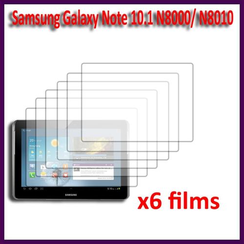Films Protection Écran Samsung Galaxy Note 10.1 N8000 N8010 : Lot / Pack De 6x Films De Protection D'écran Clear Transparent Excellente Qualité