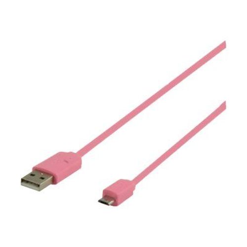 Valueline - Câble USB - Micro-USB de type B (M) pour USB (M) - USB 2.0 - 1 m - rose