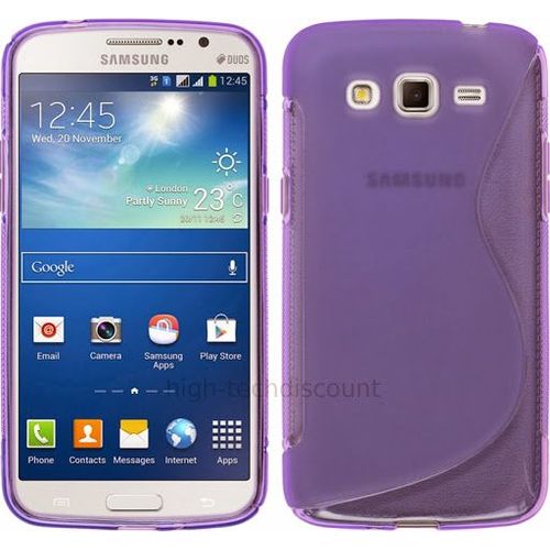 Housse Etui Coque Silicone Gel Pour Samsung Galaxy Grand 2 G7105 + Film Ecran - Mauve