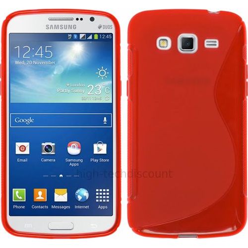 Housse Etui Coque Silicone Gel Pour Samsung Galaxy Grand 2 G7105 + Film Ecran - Rouge