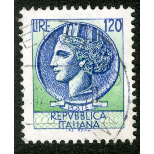 Timbre Oblitéré Poste Repubblica Italiana, Lire 120