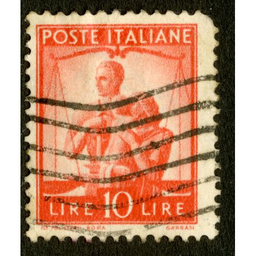 Timbre Oblitéré Poste Italiane, Lire 10