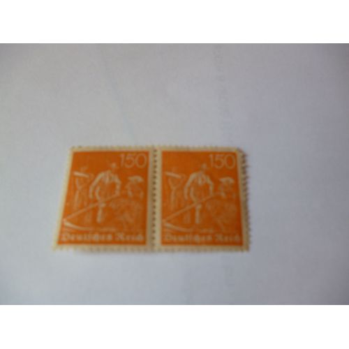 Timbre "Allemagne Deutsches Reich :Lot De Deux Timbres :Moissonneurs" 150.
