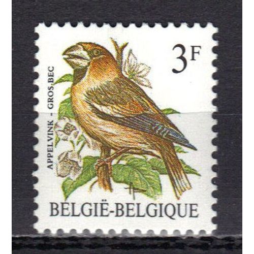 Belgique 1985 : Oiseau : Gros-Bec - Timbre 3 F. Multicolore Neuf **