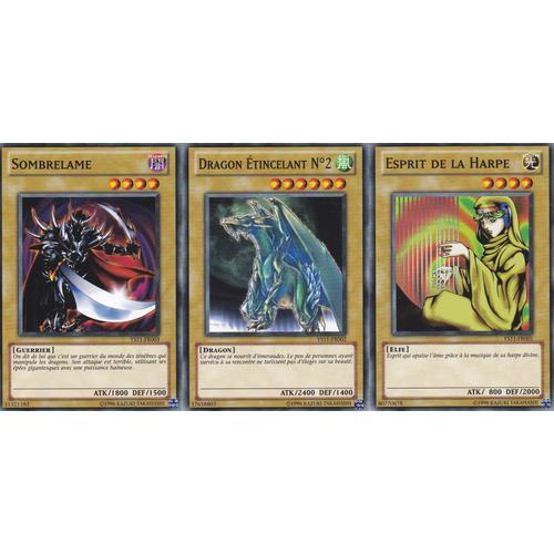 Lot De 3 Cartes Yu-Gi-Oh - Dragon Etincelant + Sombrelame + Esprit De La Harpe - L'avenement Des Xyz -