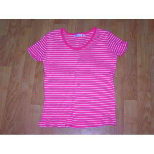 T-Shirt C&a Yessica Rose Rayé Blanc