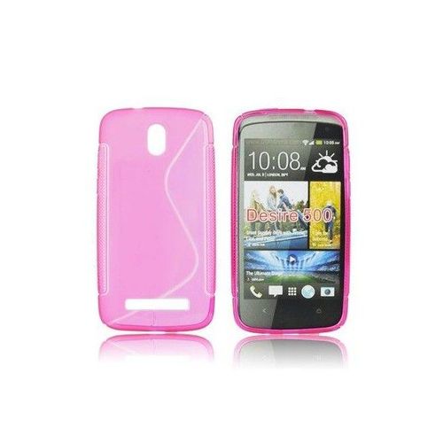 Coque Arrière En Gel Silicone Rose Pour Htc Desire 500