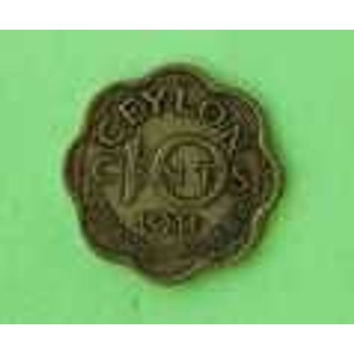 Ceylan = Pièce De 10 Cents , De 1941, En  Bronze Alu , Tranche Ondulée, George V I