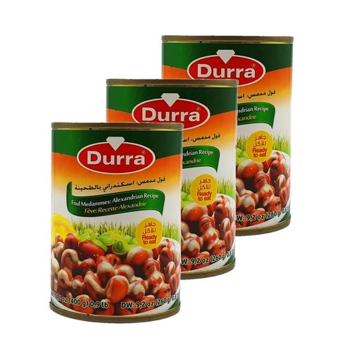Lot 3x Fève Foul Medammes Recette Alexandrie (Tahini) - Boîte 400g