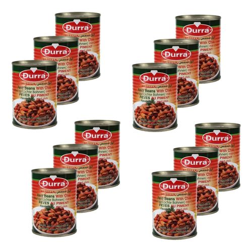 Lot 12x Fève Foul Medammes Chili - Boîte 400g