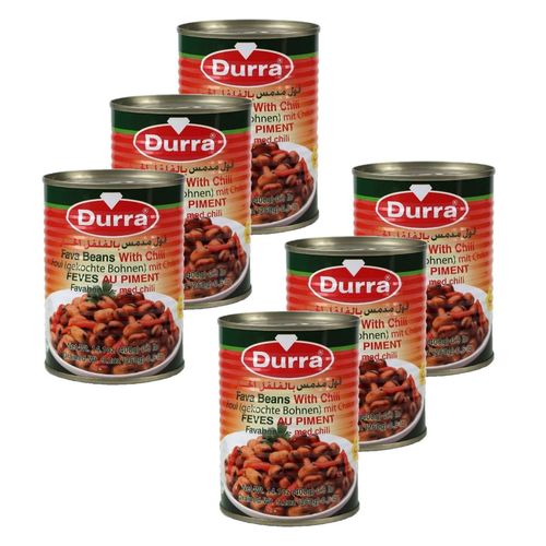 Lot 6x Fève Foul Medammes Chili - Boîte 400g