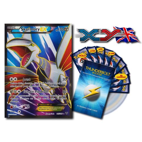 Skarmory Ex (Airmure) 145/146 170hp - Booster Optimisé Attaque Eclair - 10 Cartes Anglaises Pokemon Xy