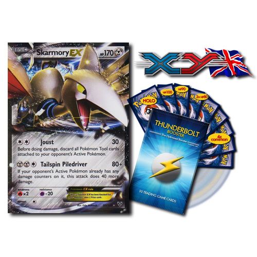 Skarmory Ex (Airmure) 80/146 170hp  - Booster Optimisé Attaque Eclair - 10 Cartes Anglaises Pokemon Xy