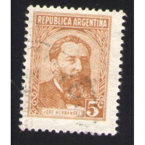 Argentine Oblitération Ronde Used Stamp José Hernandez 5c