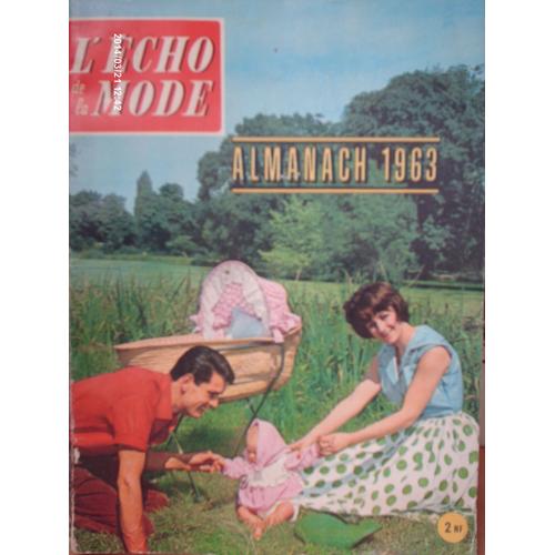 Almanach Echo De La Mode (L') Du 01/01/1963