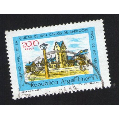 Argentine Oblitération Ronde Used Stamp Centro Civico De La Ciudad De San Carlos De Bariloche