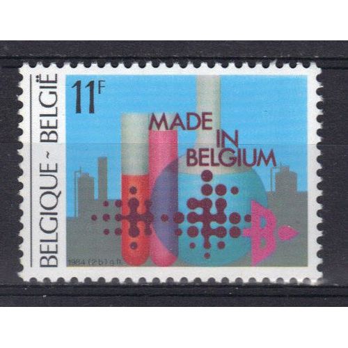 Belgique 1984 : Exportations Belges : Industrie Chimique - Timbre 11 F. Multicolore Neuf **