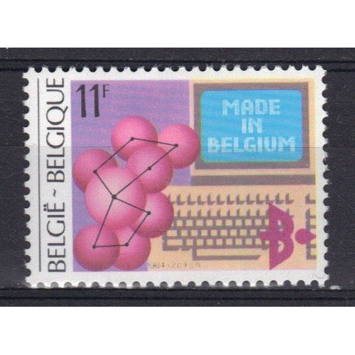 Belgique 1984 : Exportations Belges : Technologies Nouvelles - Timbre 11 F. Multicolore Neuf **