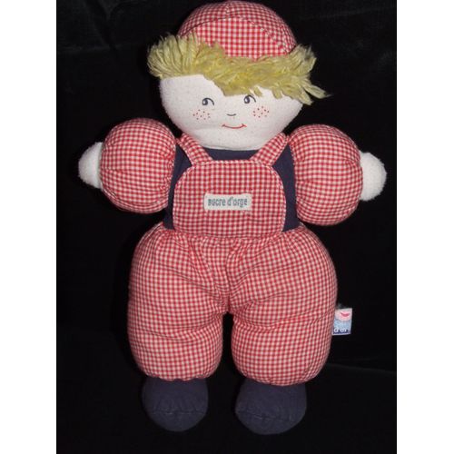 Poupee Sucre D'orge Doudou Vichy Rouge Peluche De 28 Cm
