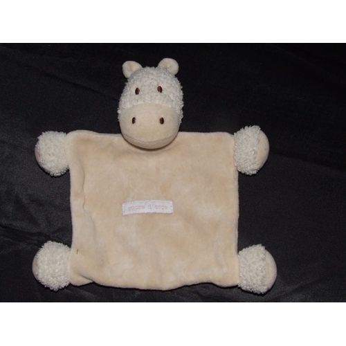 Ane Cheval Girafe Doudou Sucre D'orge Plat Marron Beige Écru 22 Cm