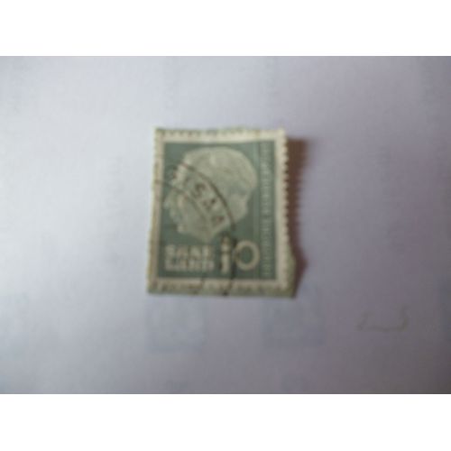 Timbre "Allemagne ::Deutsche Bundespost : 10." :Saarland (Sarre)."