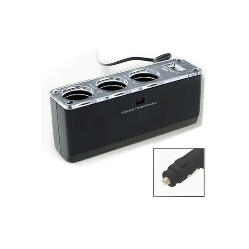 Triple Prise 3x Allume-Cigare 12v Et 1x Port Usb